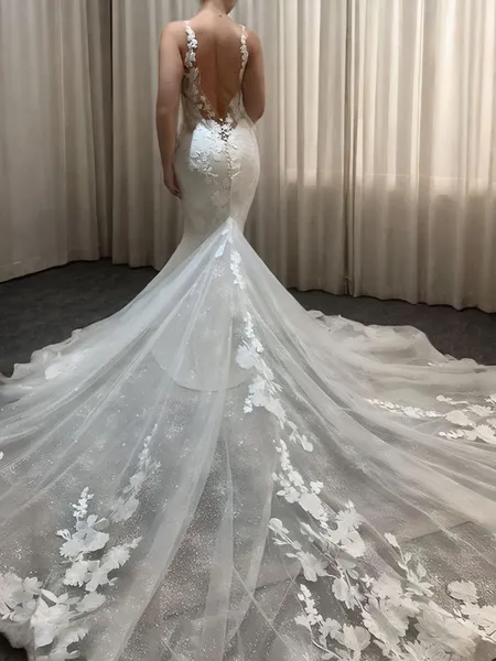 Sheath V-neck Appliques...