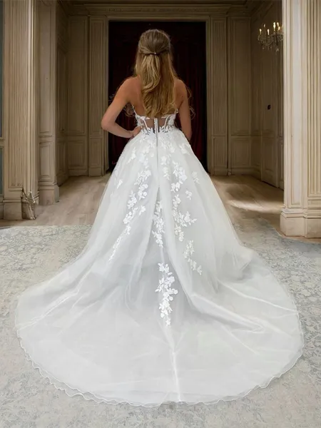 A-line Sweetheart Appliques...