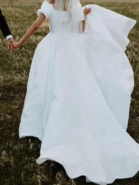 A-line Square Short Sleeves...