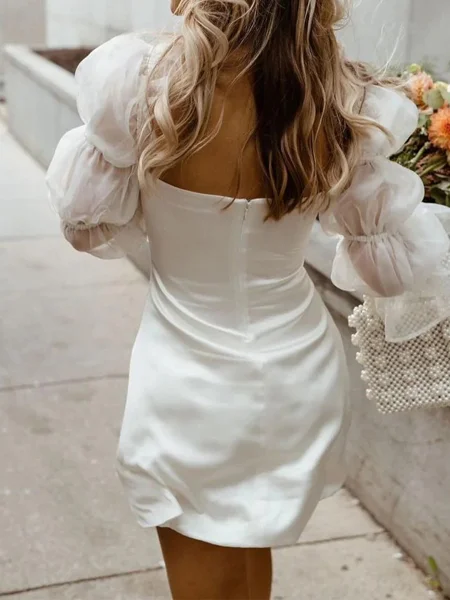 A-line Square Long Sleeves...