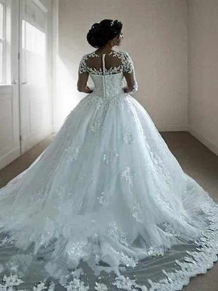 Ball Gown Bateau Court...