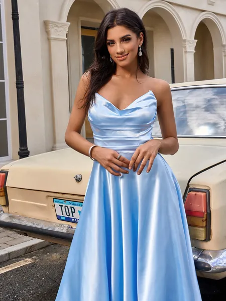 A-line Sweetheart Pleated...