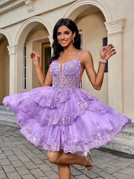 A-line Spaghetti Straps...