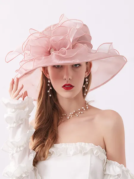 Ladies' Elegant Organza Silk Flower Adjustable Kentucky Derby Hats/Tea Party Hats