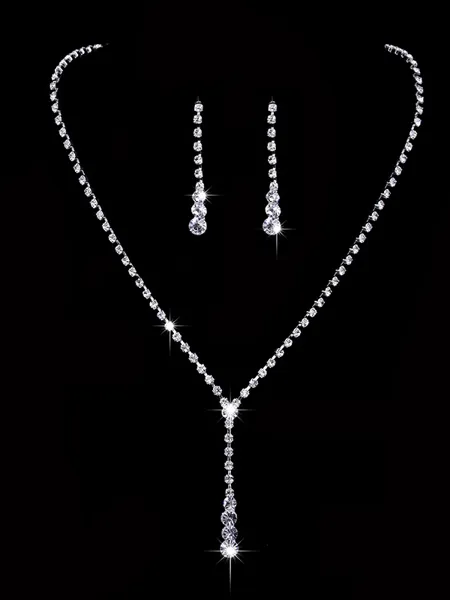 Trending Copper With Rhinestone Jewelry Sets For Ladies