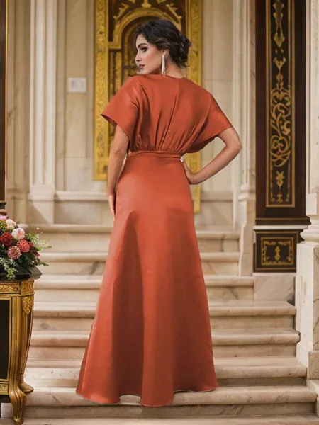 A-Line/Princess Satin...