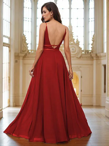 A-Line/Princess Chiffon...