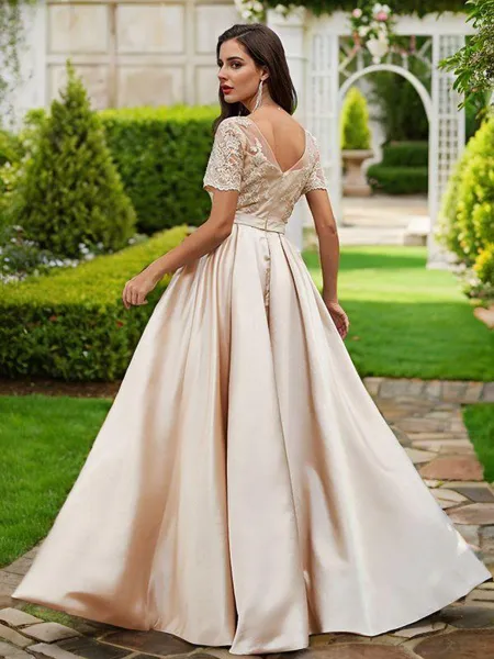 A-Line/Princess Satin...