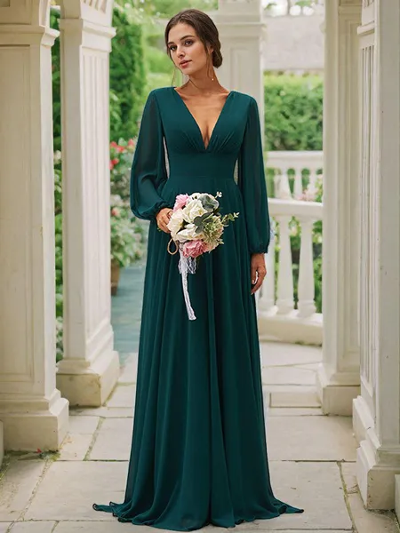 A-Line/Princess Chiffon...