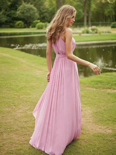 A-Line/Princess Chiffon...