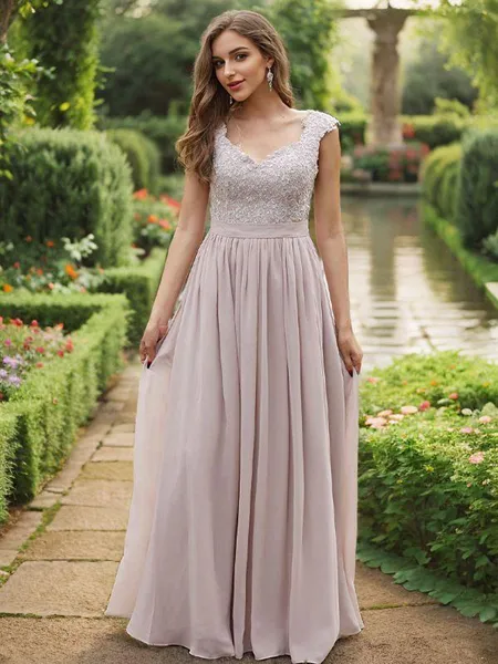 A-Line/Princess Chiffon...