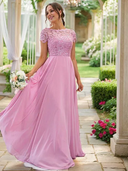 A-Line/Princess Chiffon...