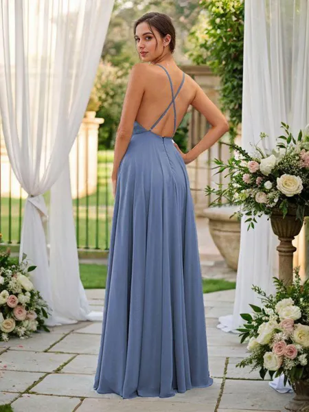 A-Line/Princess Chiffon...