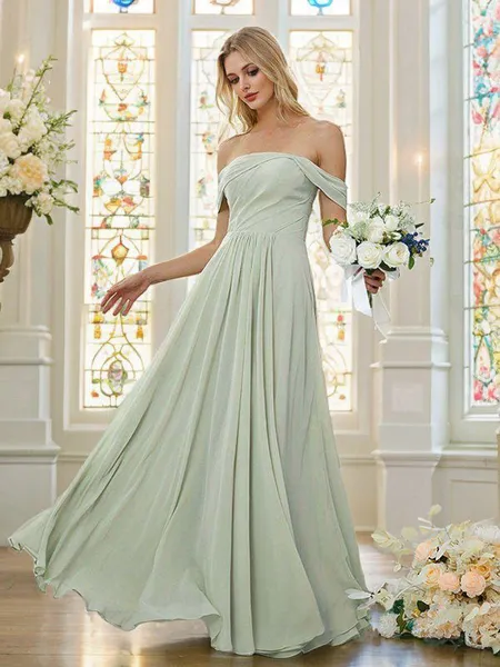 A-Line/Princess Chiffon...