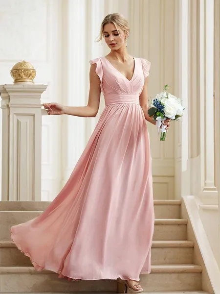 A-Line/Princess Chiffon...