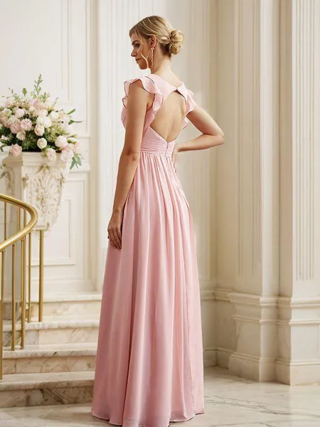 A-Line/Princess Chiffon...