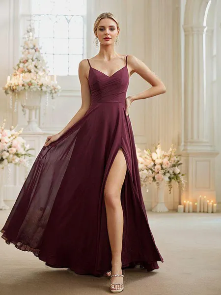 A-Line/Princess Chiffon...