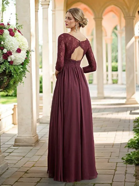 A-Line/Princess Chiffon...