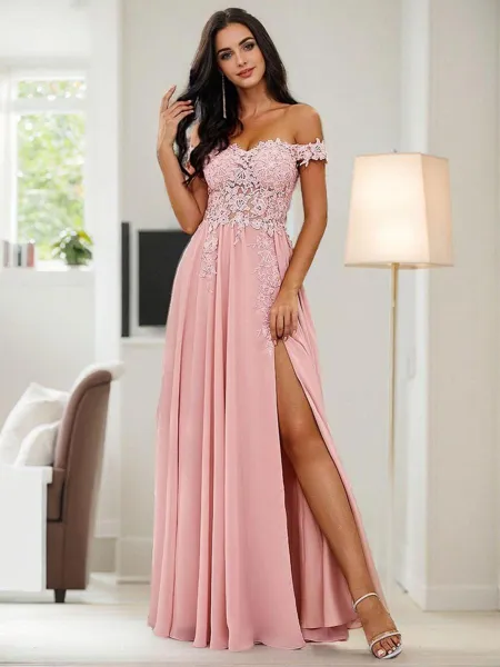 A-Line/Princess Chiffon...