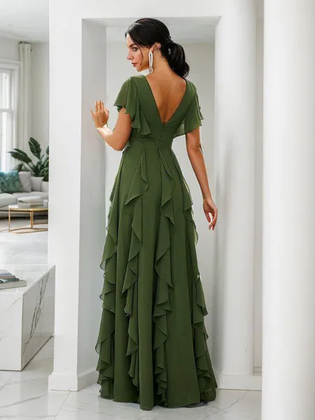 A-Line/Princess Chiffon...