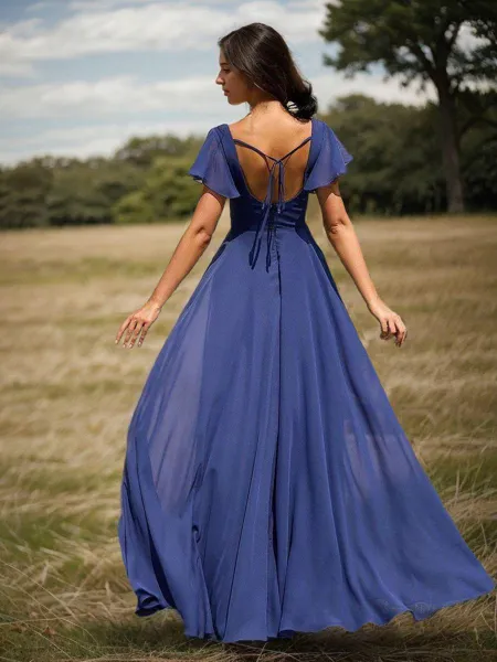 A-Line/Princess Chiffon...