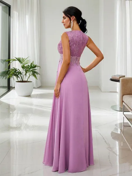 A-Line/Princess Chiffon...