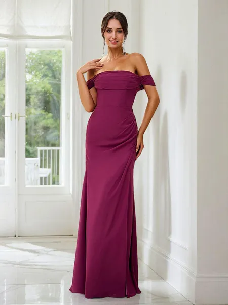 Sheath/Column Chiffon...