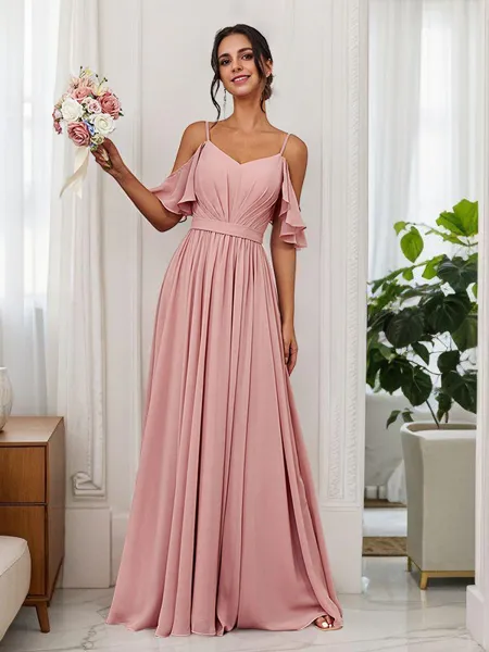 A-Line/Princess Chiffon...