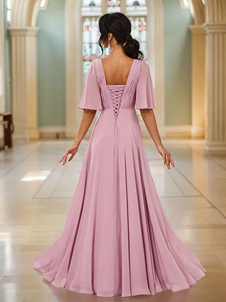 A-Line/Princess Chiffon...