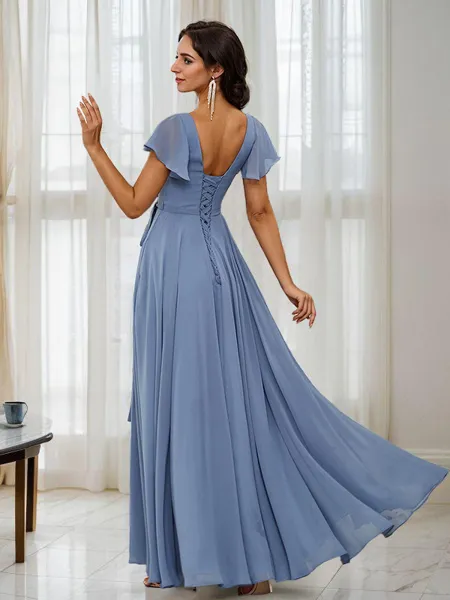 A-Line/Princess Chiffon...