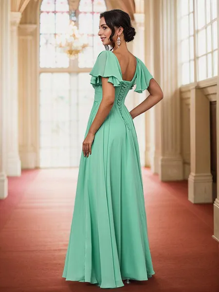 A-Line/Princess Chiffon...