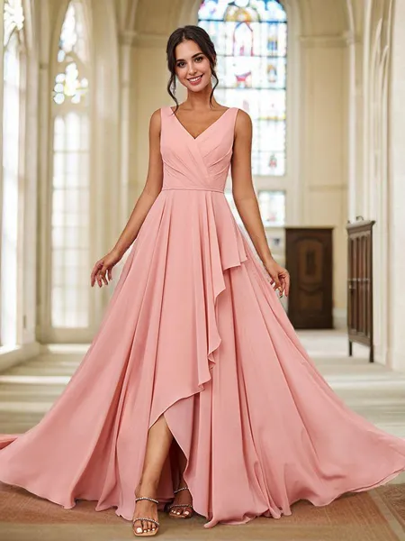 A-Line/Princess Chiffon...