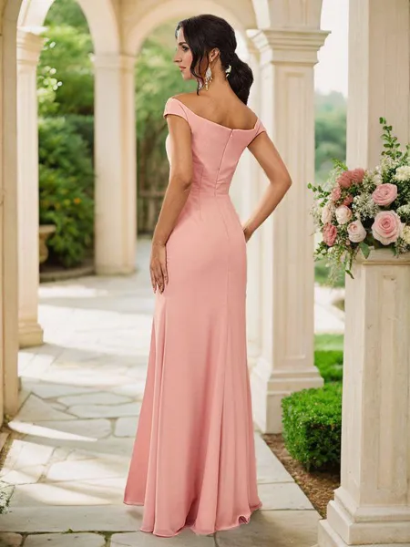 Sheath/Column Chiffon...