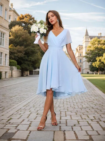 A-line/Princess Chiffon...