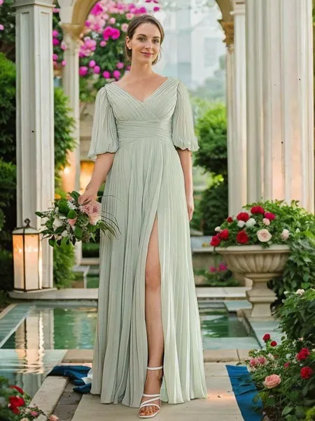 A-Line/Princess Chiffon...