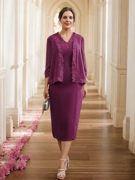 Sheath/Column Chiffon...