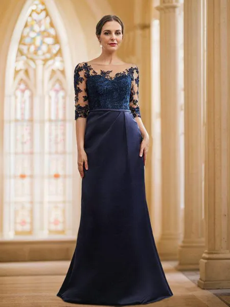 Sheath/Column Satin...