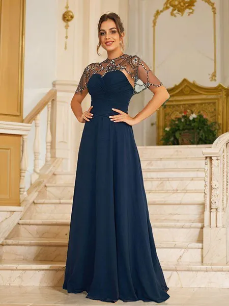 A-Line/Princess Chiffon...