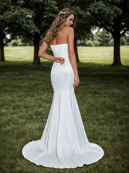 Sheath Charmeuse Pleated...