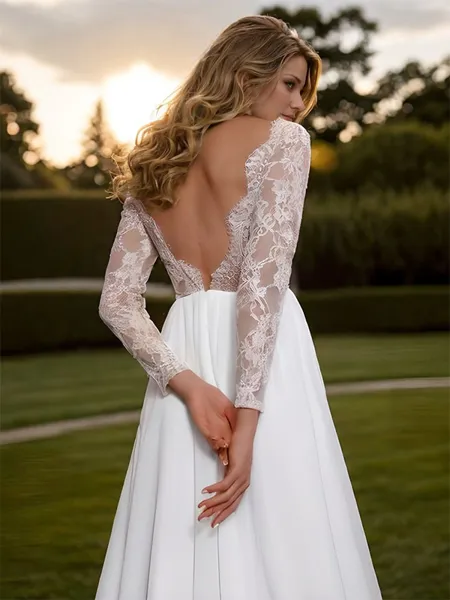 A-line Chiffon Appliques...