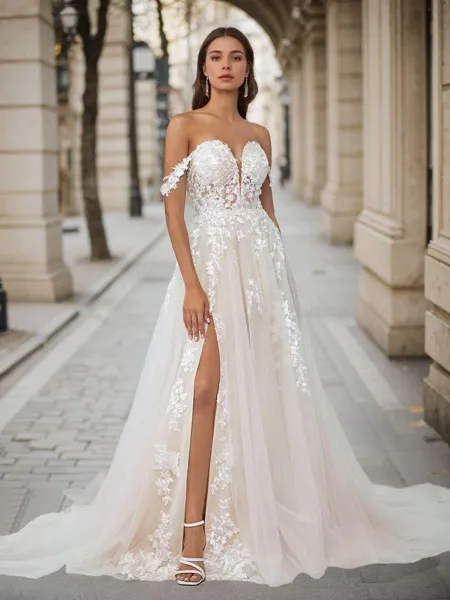 A-line Off-the-Shoulder...