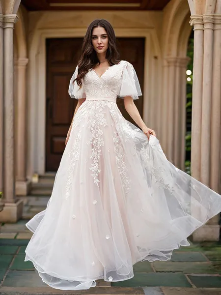 A-Line/Princess Tulle...