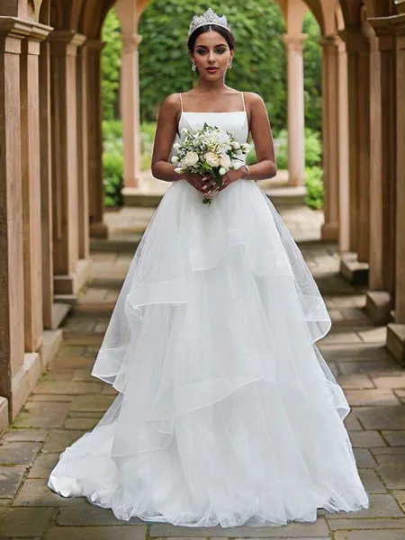 A-Line/Princess Tulle...