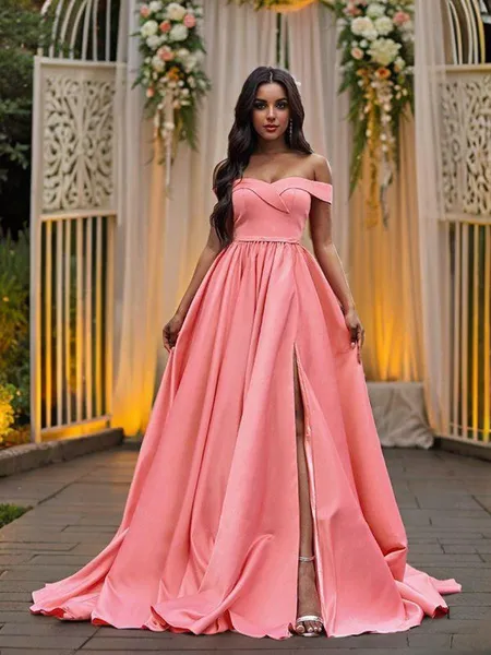 A-Line/Princess Satin...