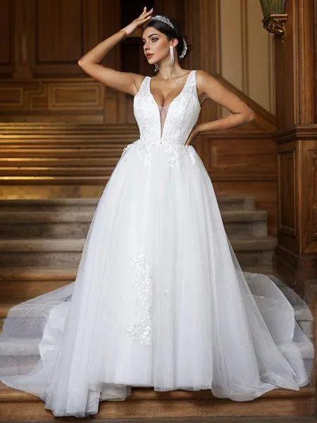 A-Line/Princess Tulle...