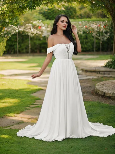 A-Line/Princess Chiffon...