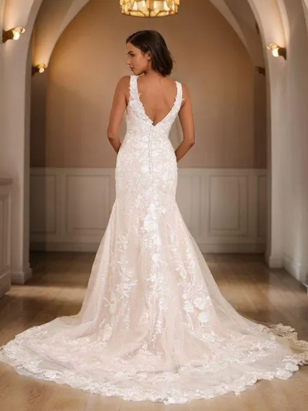 Sheath/Column Lace Applique...