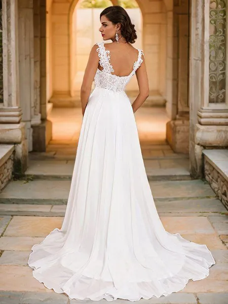 A-Line/Princess Chiffon...