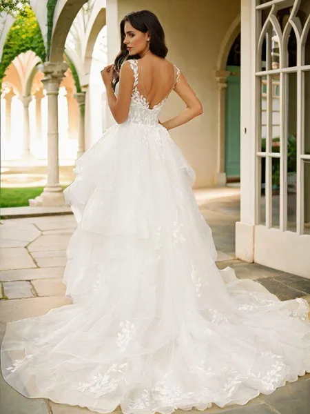 Ball-Gown Tulle Applique...