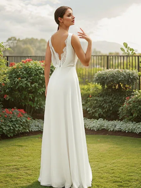 A-Line/Princess Chiffon...